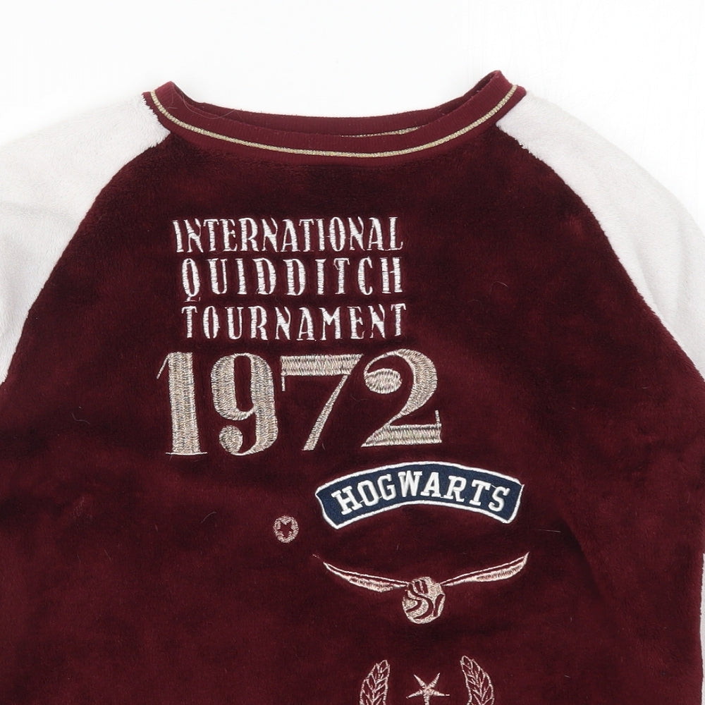 Primark Womens Red Solid  Top Pyjama Top Size 6  - Hogwarts