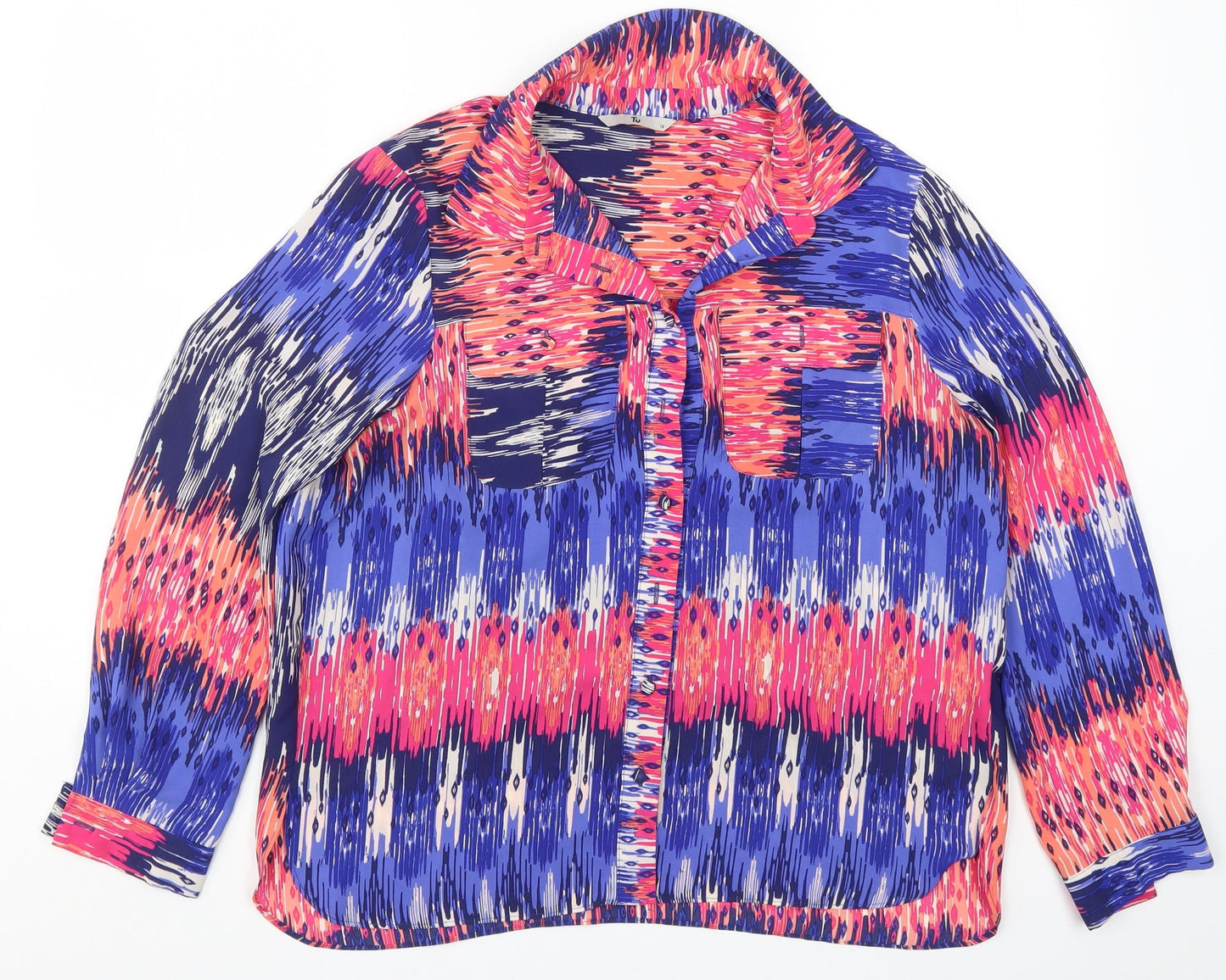 Womens UK Size 14 TU Multicoloured Basic Button-Up