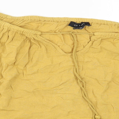 Womens UK Size 12 New Look Yellow Basic Blouse