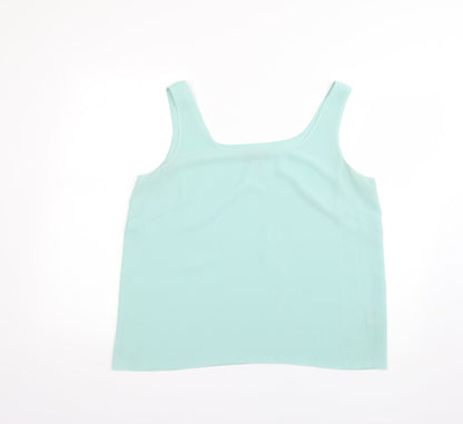 Additional front view of decisions women’s green basic blouse, size UK 16