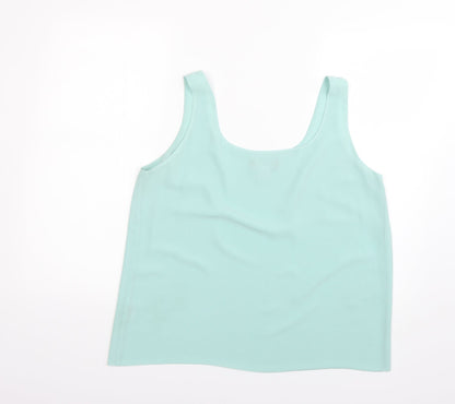 Back view of decisions women’s green basic blouse, size UK 16