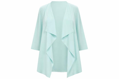 Front view of decisions women’s green overcoat coat, size UK 16