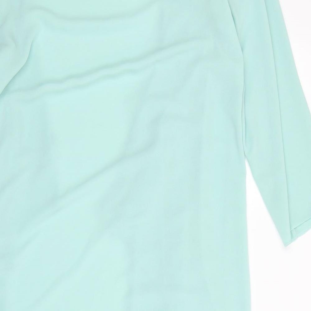 Brand and care label for decisions women’s green overcoat coat, size UK 16