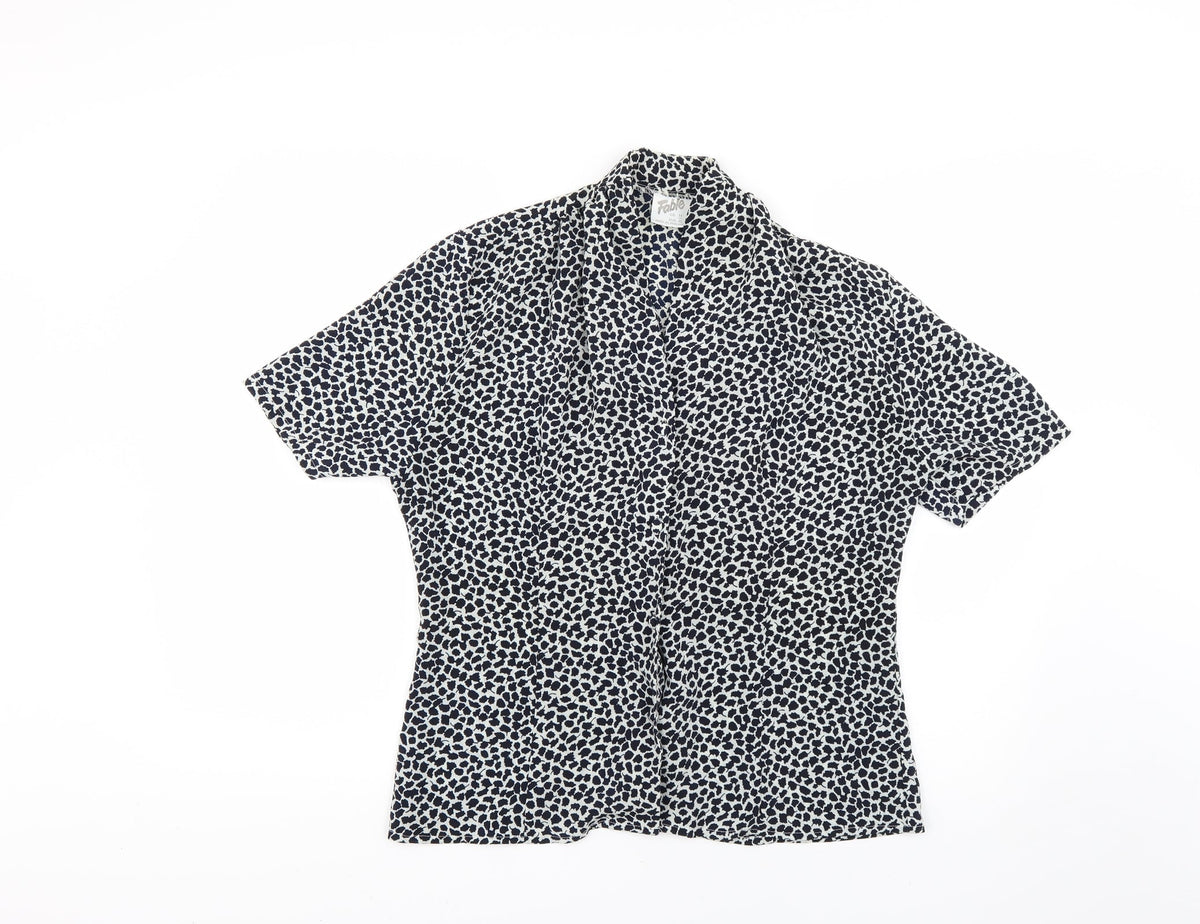 Additional front view of fable women’s multicoloured geometric basic button-up, size UK 14