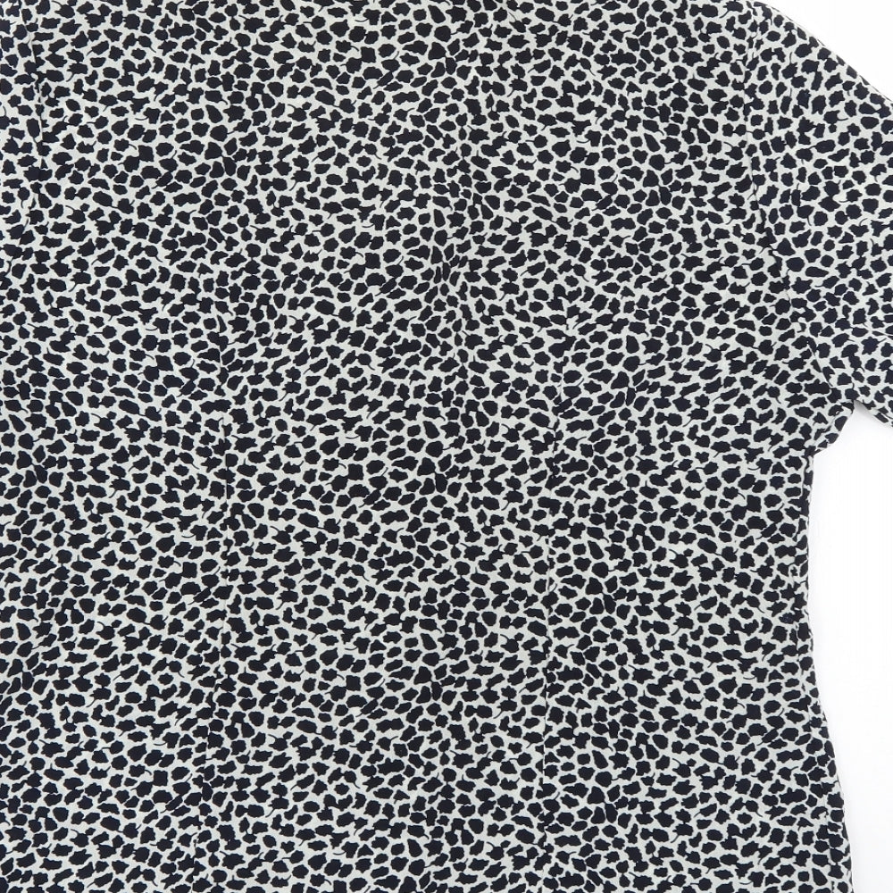 Brand and care label for fable women’s multicoloured geometric basic button-up, size UK 14