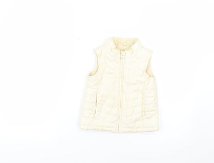 Preworn Girls Beige   Gilet Coat Size 2 Years