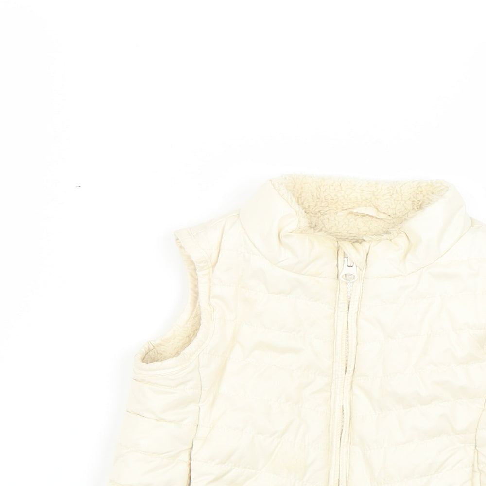 Preworn Girls Beige   Gilet Coat Size 2 Years