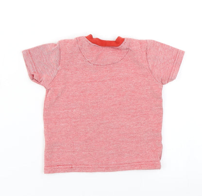 Back view of George boys’ red basic t-shirt, size 0-3, months