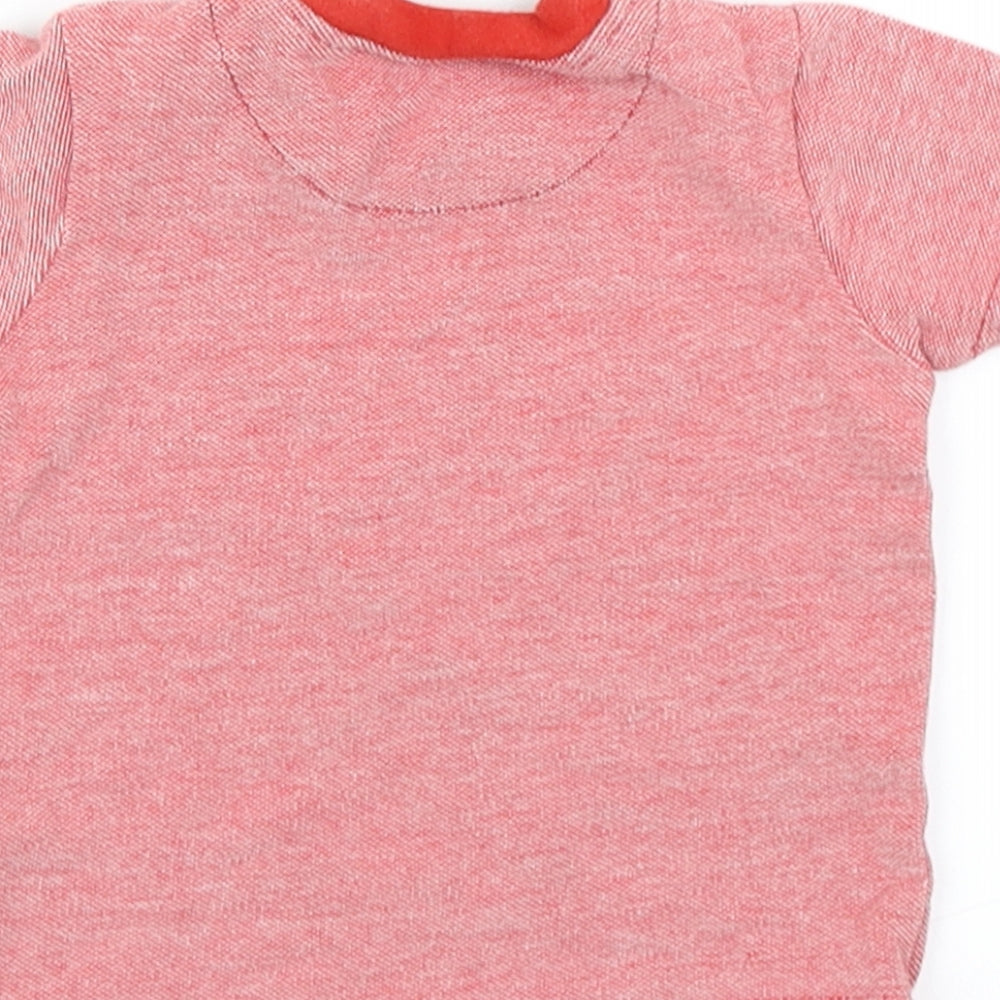 Brand and care label for George boys’ red basic t-shirt, size 0-3, months