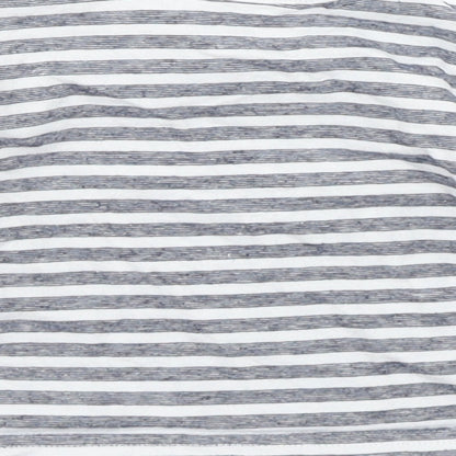 Brand and care label for Tu boys’ blue striped basic t-shirt, size 0-3, months