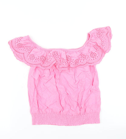 H&M Girls Pink   Cropped T-Shirt Size 11 Years