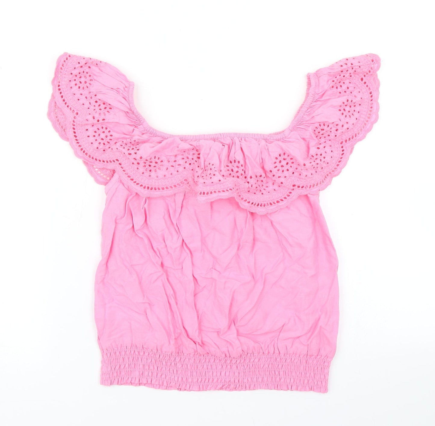 H&M Girls Pink   Cropped T-Shirt Size 11 Years
