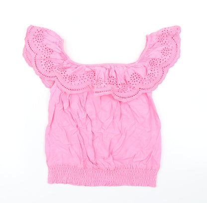 H&M Girls Pink   Cropped T-Shirt Size 11 Years