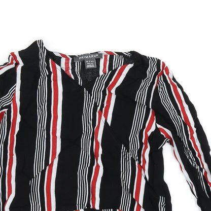Primark Girls Black Striped  Cropped Blouse Size 10-11 Years