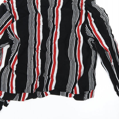 Primark Girls Black Striped  Cropped Blouse Size 10-11 Years