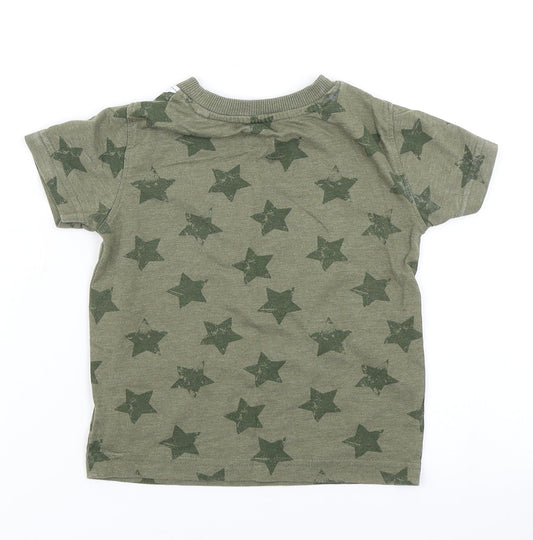 NEXT Boys Green Spotted  Basic T-Shirt Size 12-18 Months  - Star Print
