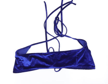 Boohoo Womens Blue   Cropped T-Shirt Size 8