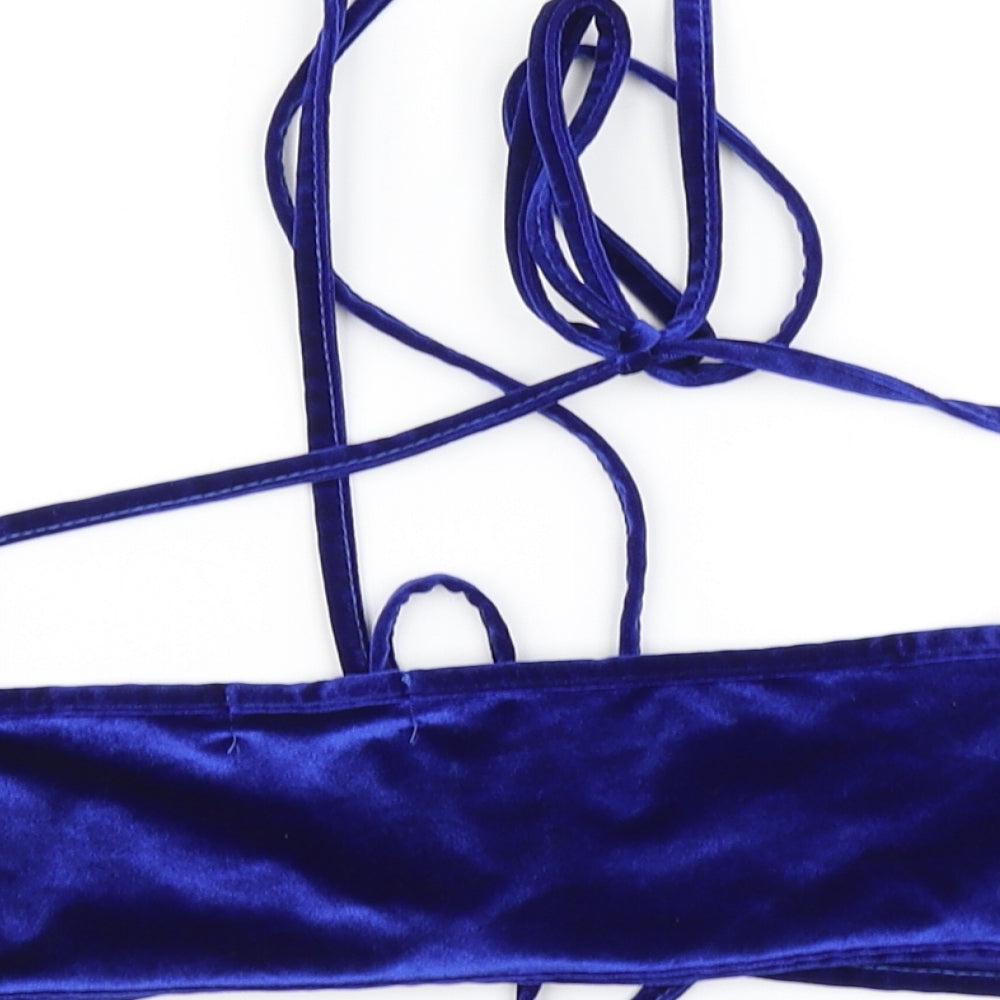 Boohoo Womens Blue   Cropped T-Shirt Size 8