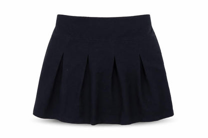 Front view of Smart Start girls’ blue pleated skirt, size 7-8, years