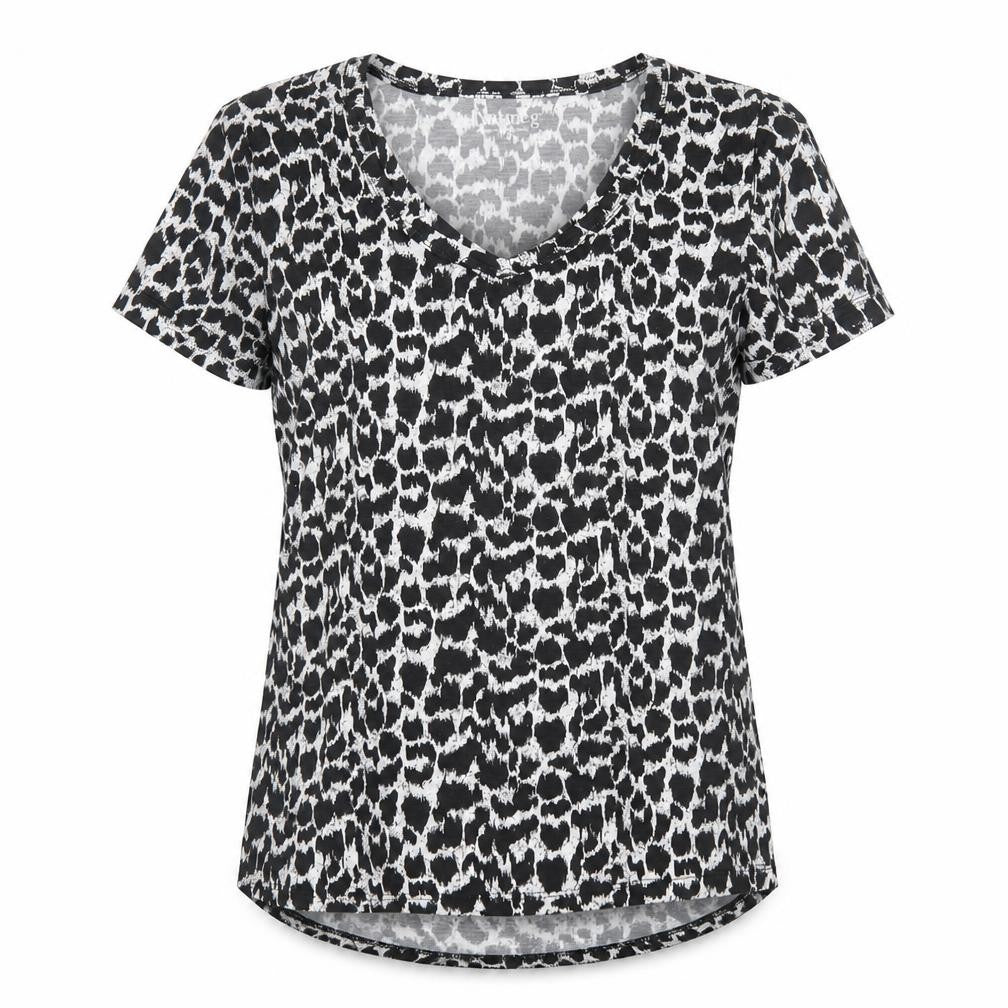 Womens UK Size 8 Nutmeg Black Basic T-Shirt