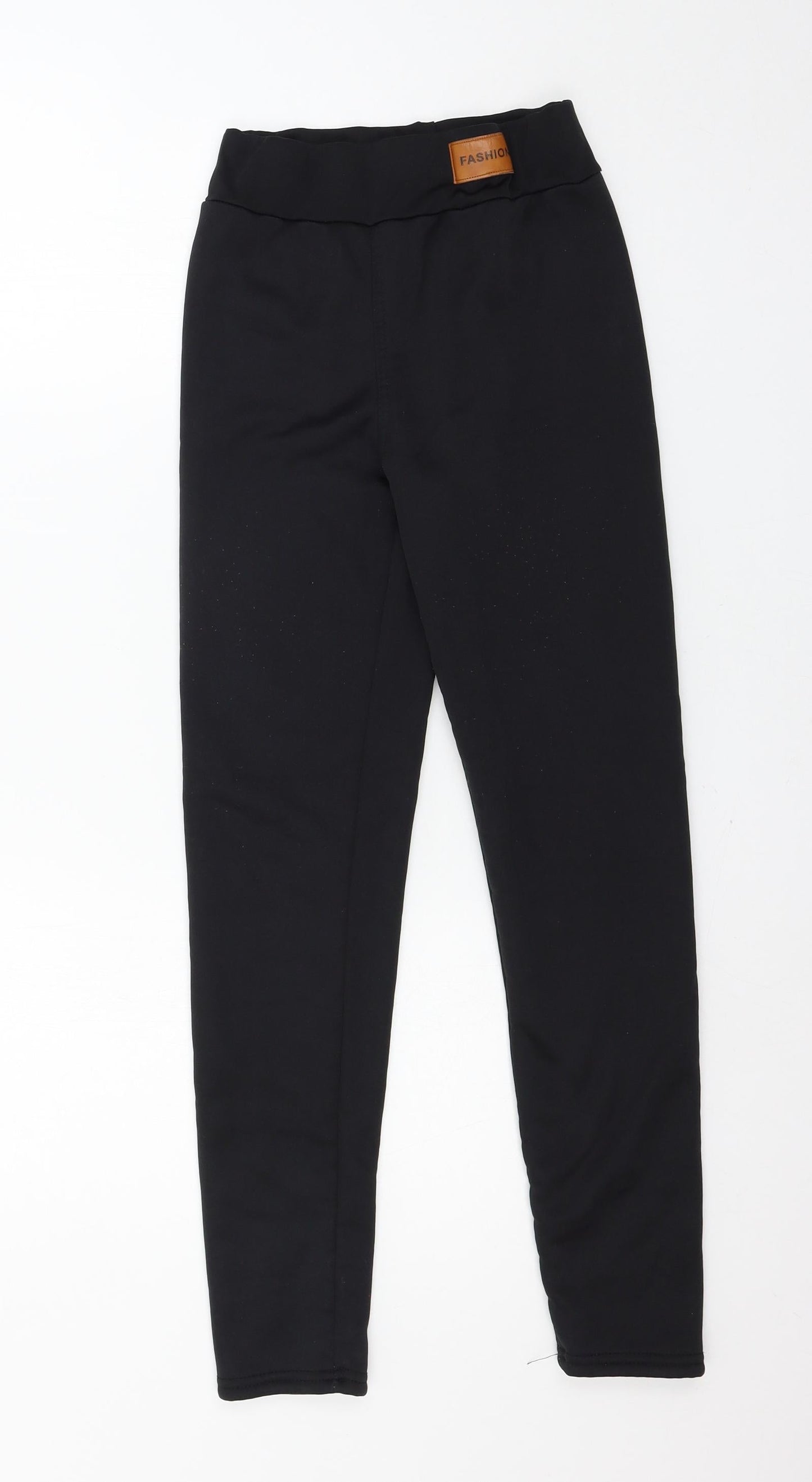 Fashion Womens Black  Jersey Capri Leggings Size S L27 in