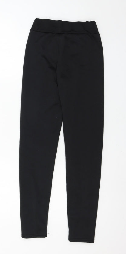 Fashion Womens Black  Jersey Capri Leggings Size S L27 in