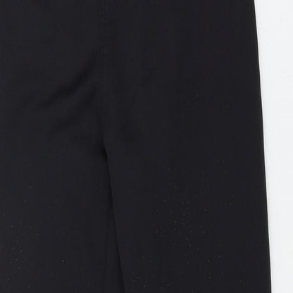 Fashion Womens Black  Jersey Capri Leggings Size S L27 in