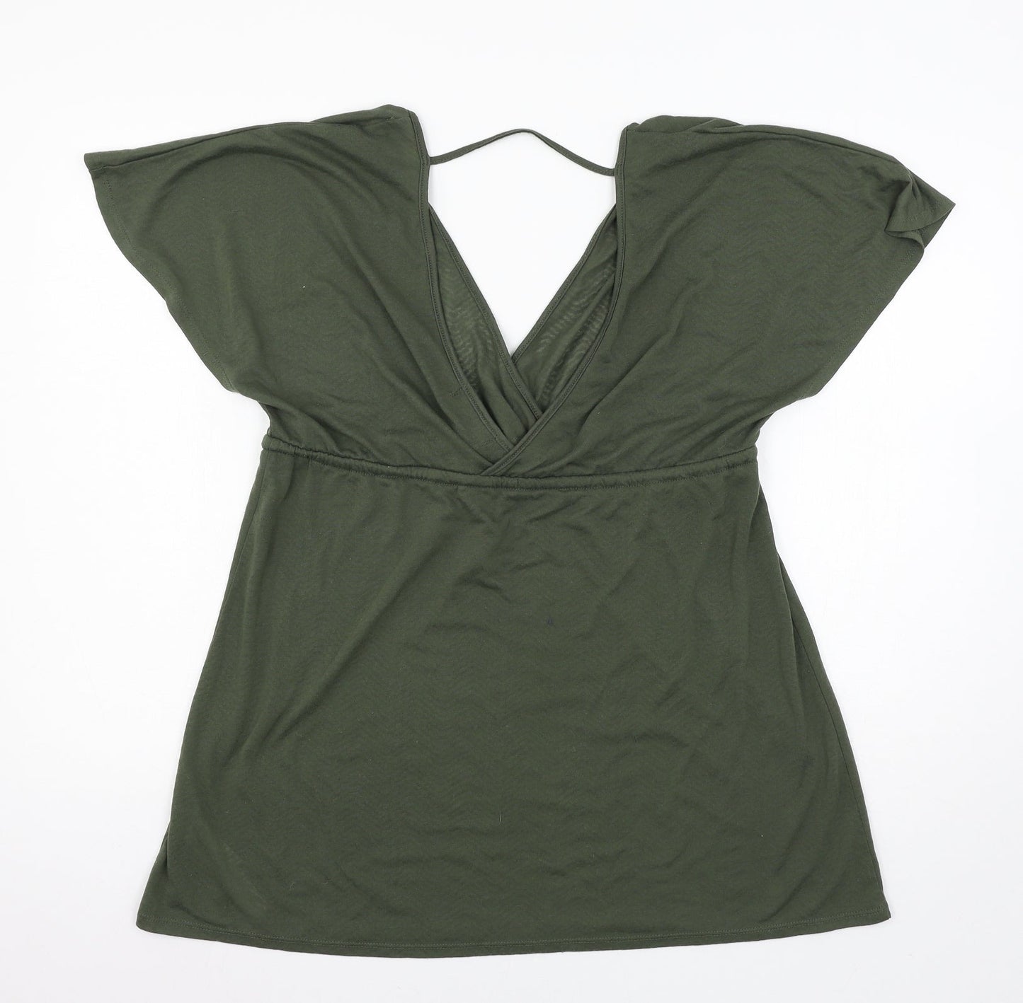 Womens UK Size S Atmosphere Green Basic T-Shirt