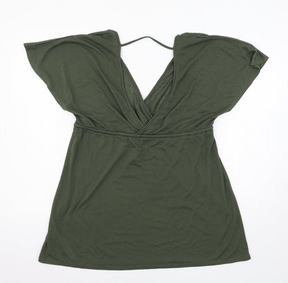 Womens UK Size S Atmosphere Green Basic T-Shirt