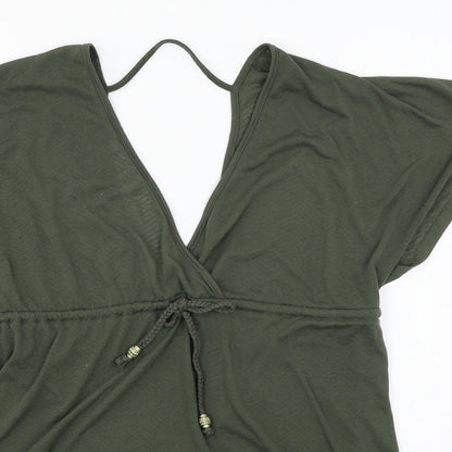 Womens UK Size S Atmosphere Green Basic T-Shirt