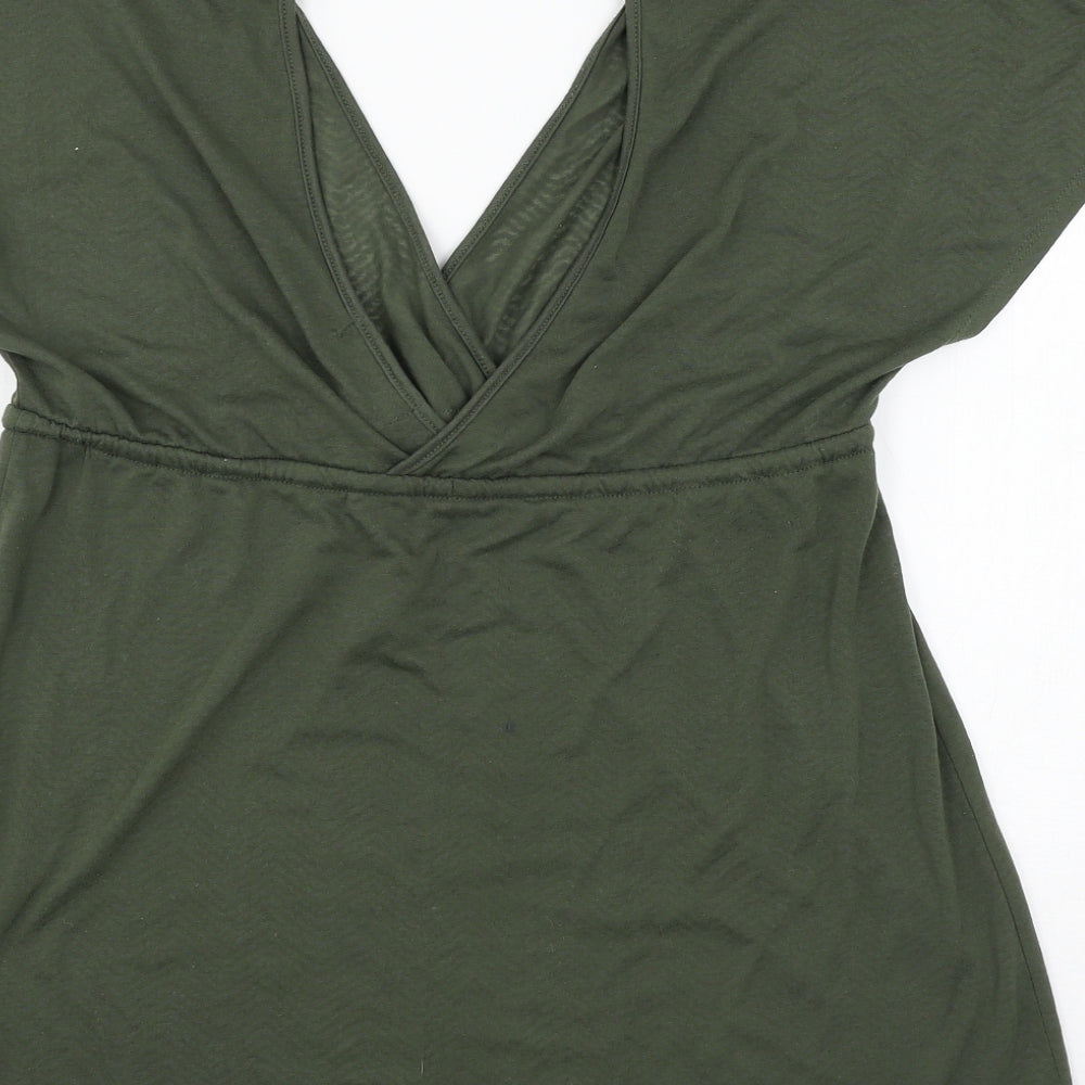 Womens UK Size S Atmosphere Green Basic T-Shirt