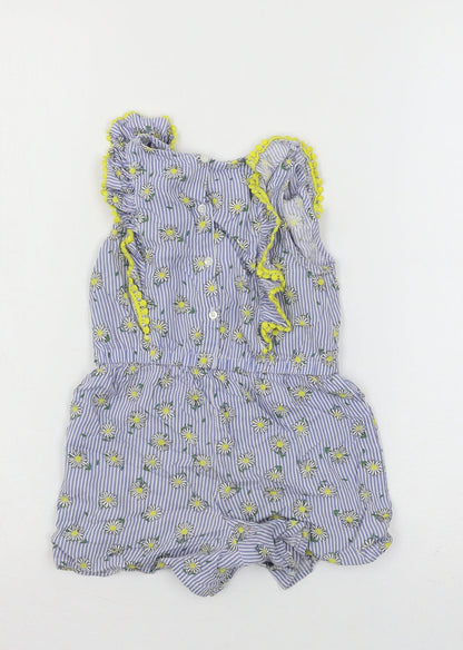 Primark Girls Blue Striped  Playsuit One-Piece Size 2-3 Years