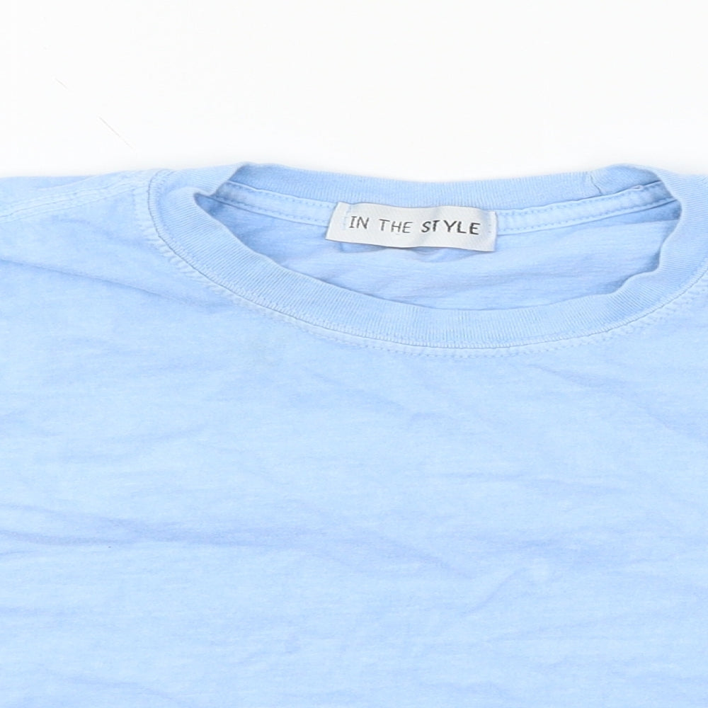Womens UK Size M In the Style Blue Basic T-Shirt