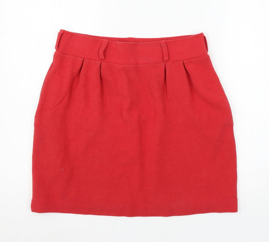 H&M Womens Red  Jersey A-Line Skirt Size L