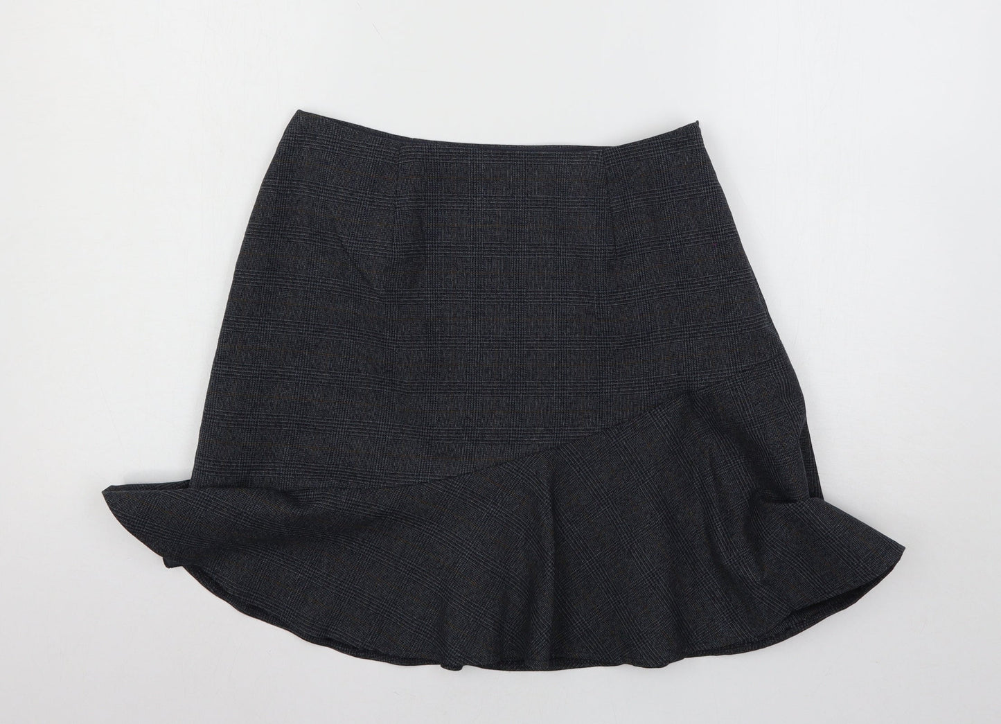 Marks and Spencer Womens Blue Plaid  Flare Skirt Size 28 in