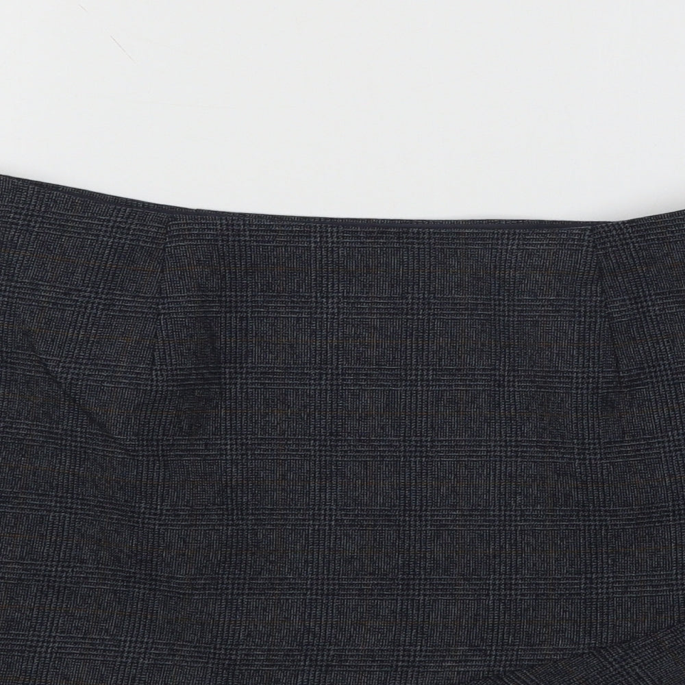 Marks and Spencer Womens Blue Plaid  Flare Skirt Size 28 in