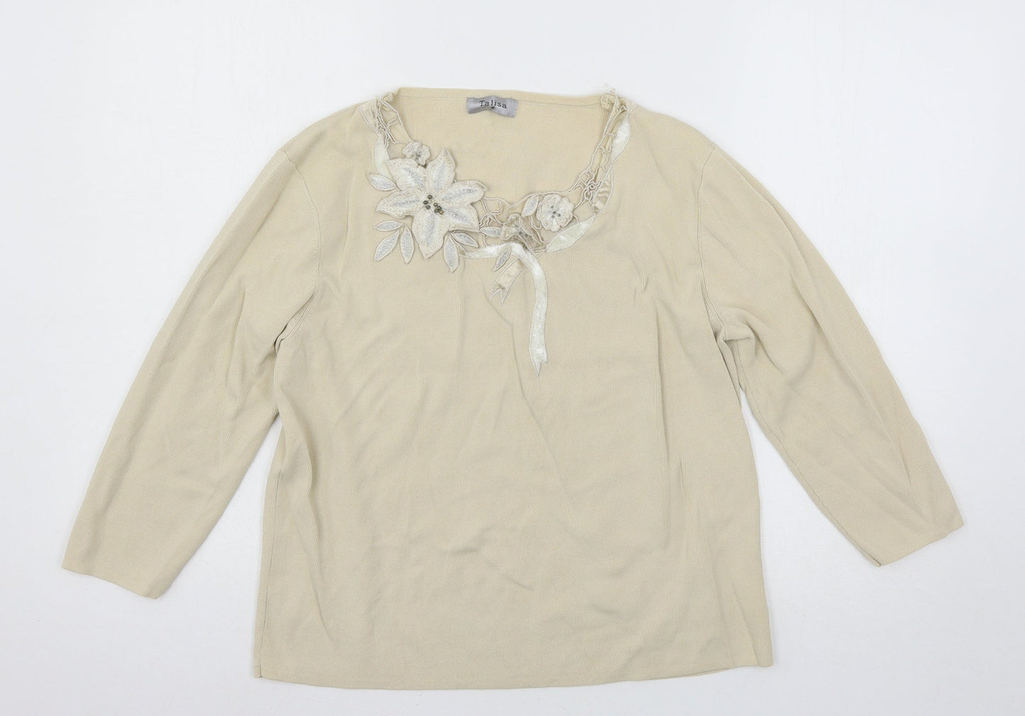 Womens UK Size M Talisa Ivory Basic T-Shirt