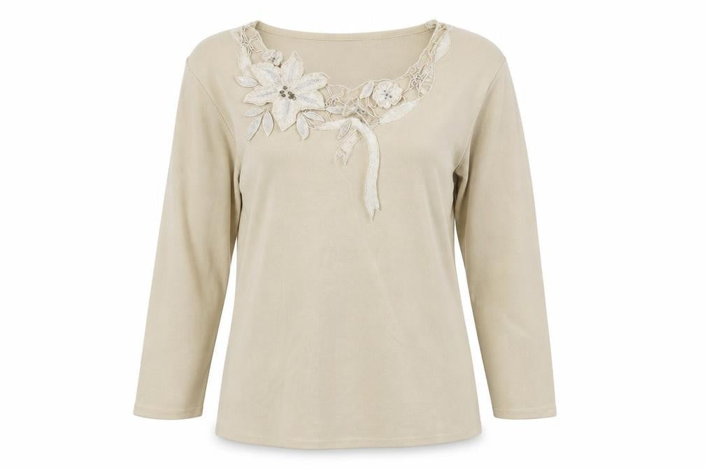 Womens UK Size M Talisa Ivory Basic T-Shirt