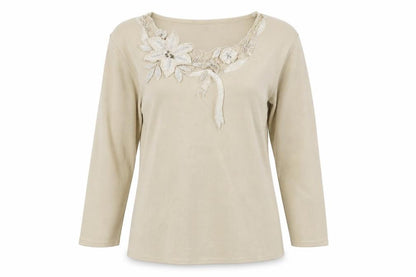 Womens UK Size M Talisa Ivory Basic T-Shirt