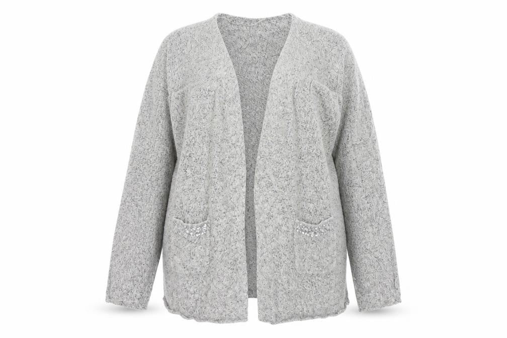 Womens UK Size M C&A Grey Cardigan Jumper