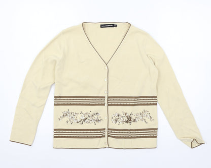 Womens UK Size S Sarah Dunnway Ivory Cardigan Jumper