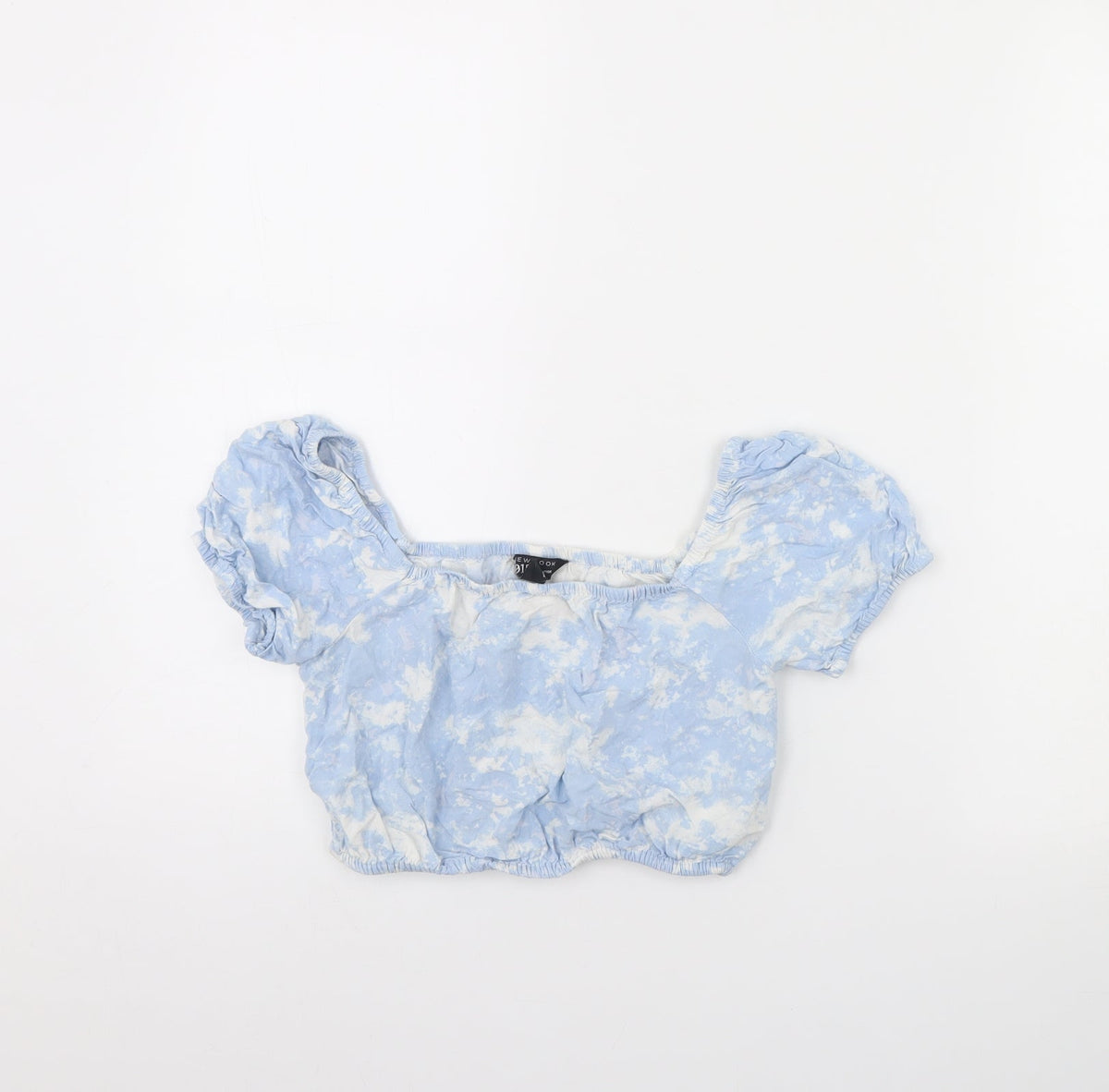 Additional front view of New Look girls’ blue geometric basic blouse, size 10, years