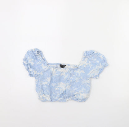 Additional front view of New Look girls’ blue geometric basic blouse, size 10, years