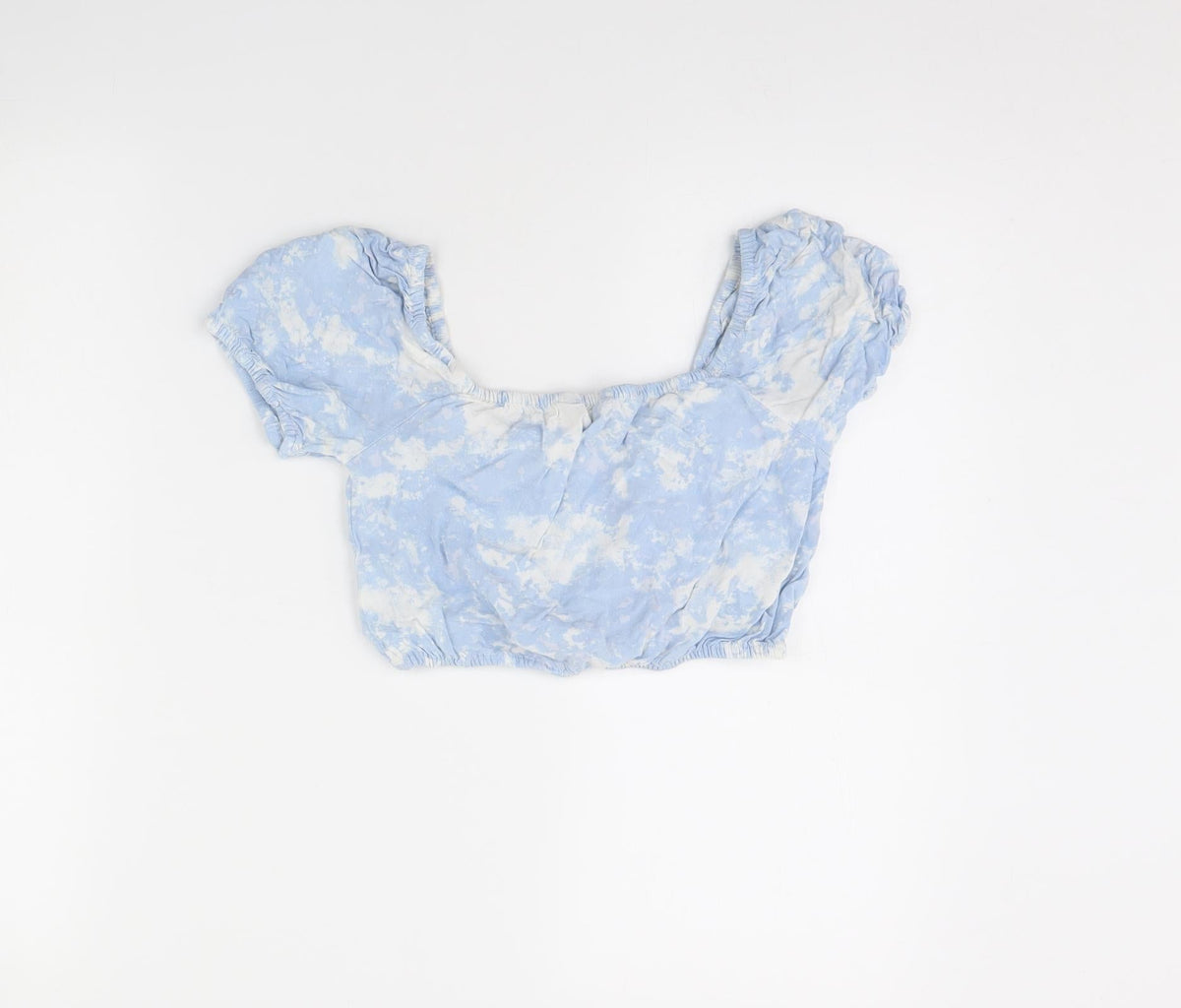Back view of New Look girls’ blue geometric basic blouse, size 10, years