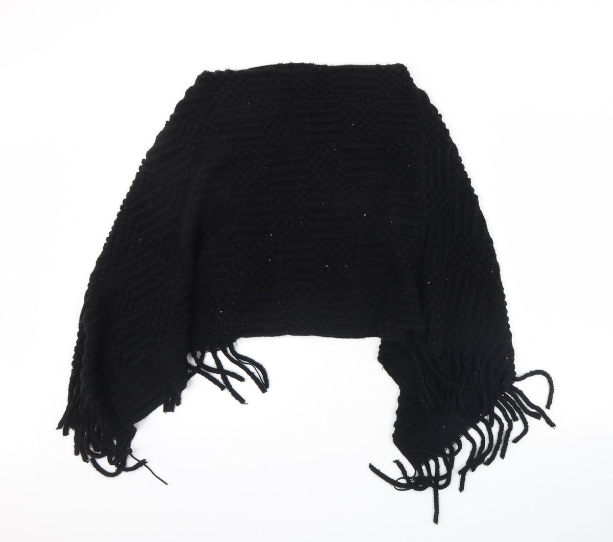 Front view of Preworn women’s black scarf