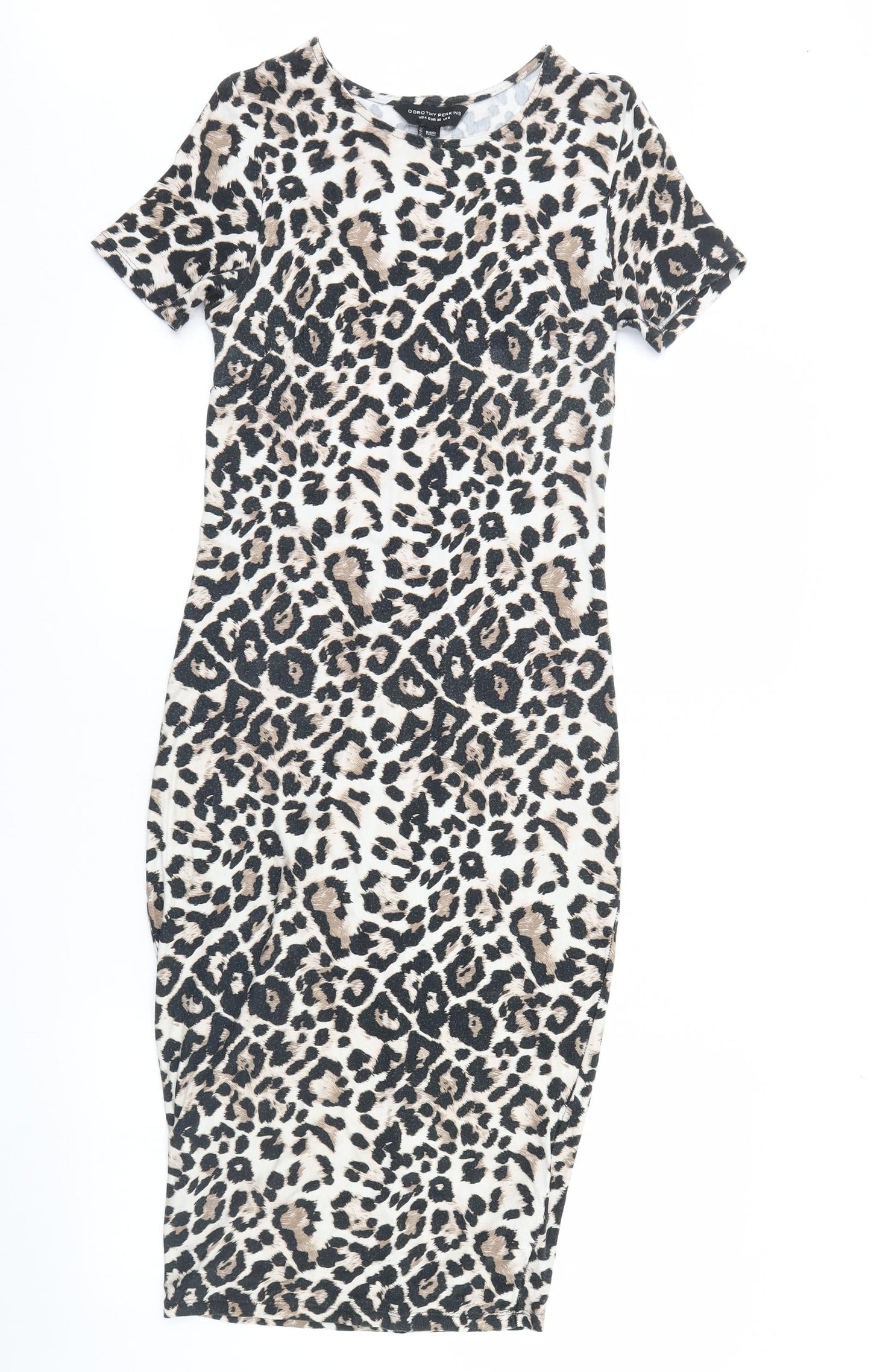 Dorothy Perkins Womens Brown Animal Print  Maxi  Size 8