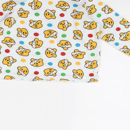 George Baby White Polka Dot  Basic T-Shirt Size 9-12 Months  - Pudsey Bear