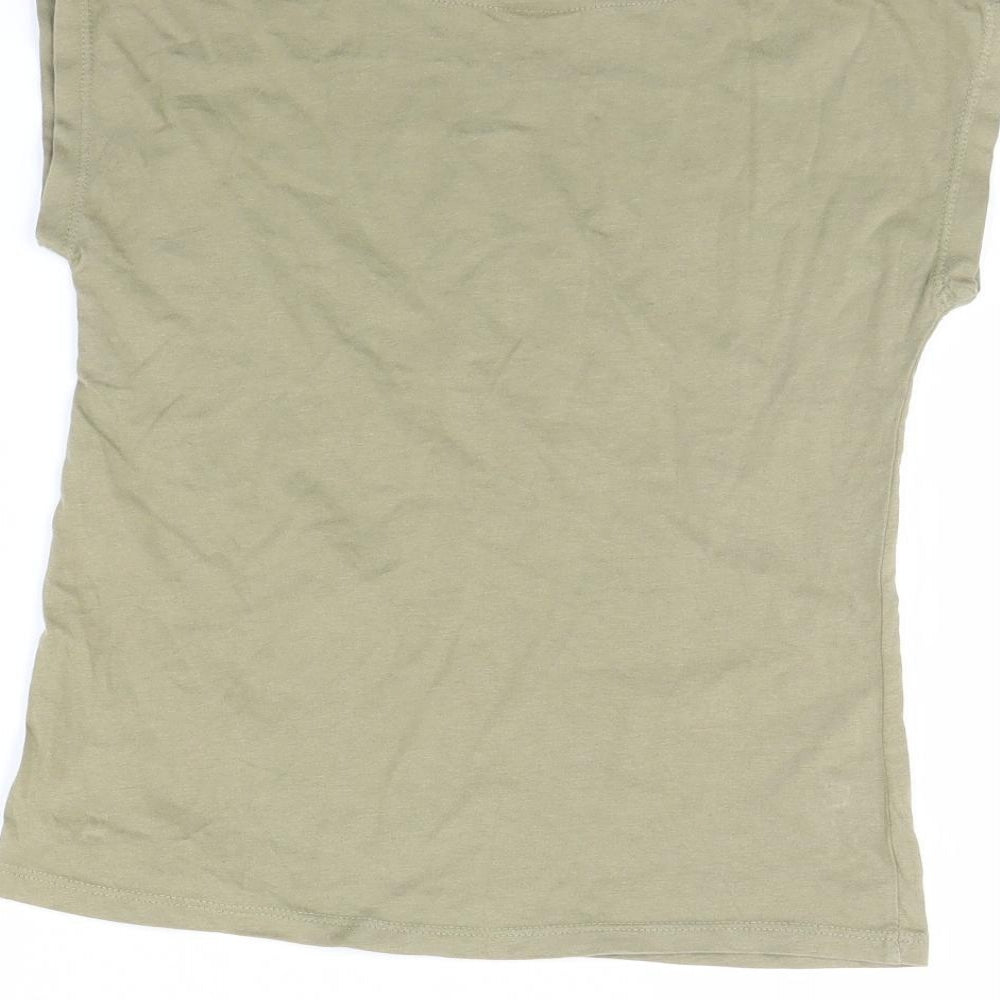 Preworn Girls Green   Basic T-Shirt Size 7 Years  - Good vibes