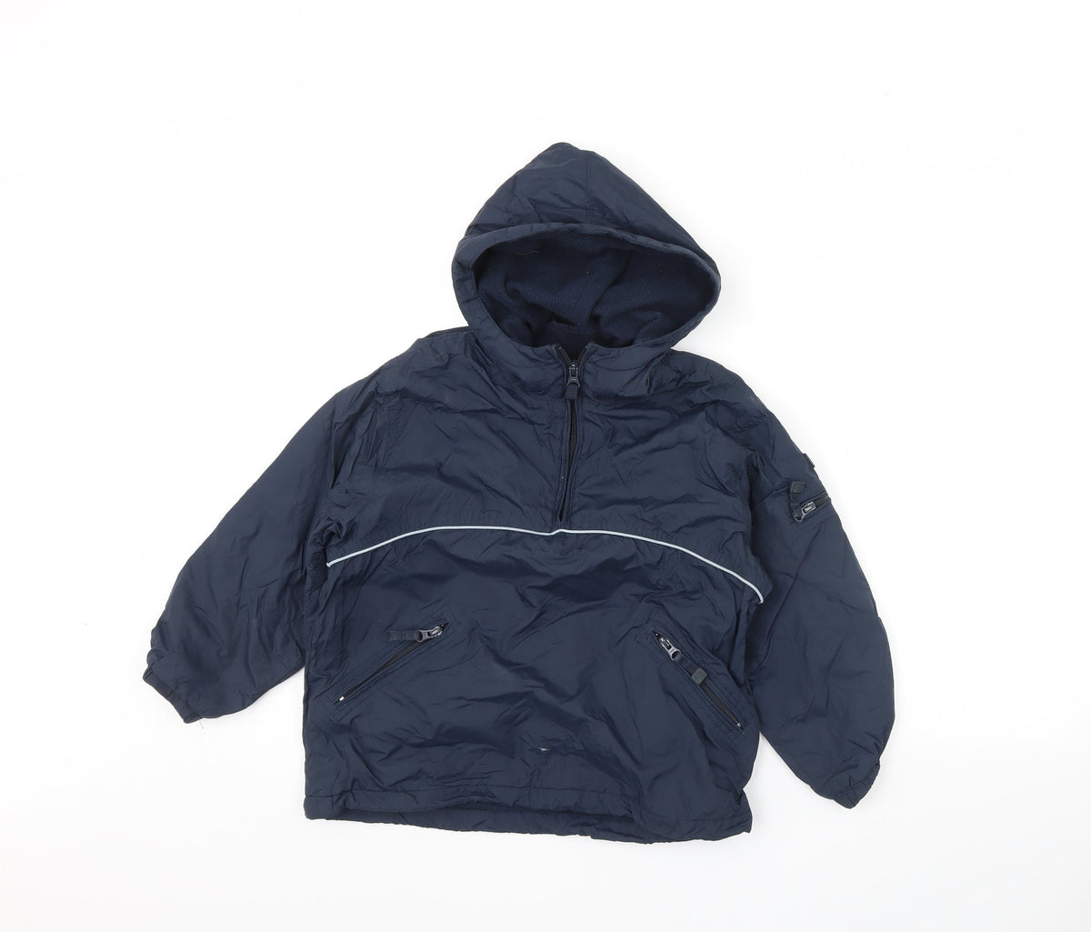 Front view of Gap boys’ blue jacket coat, size 5, years