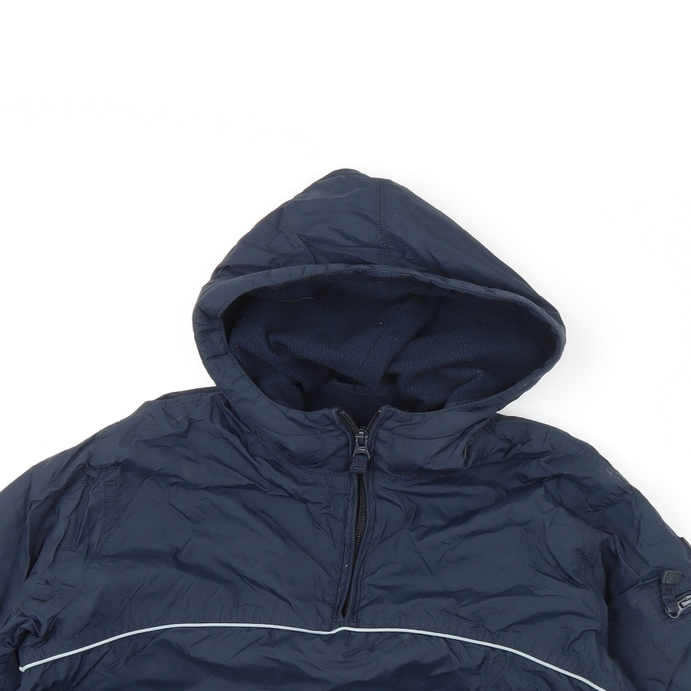 Close-up detail of Gap boys’ blue jacket coat, size 5, years